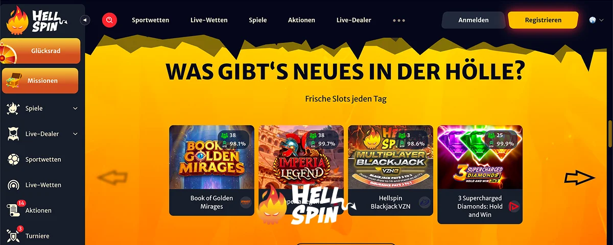 HellSpin Beliebte Spielautomaten